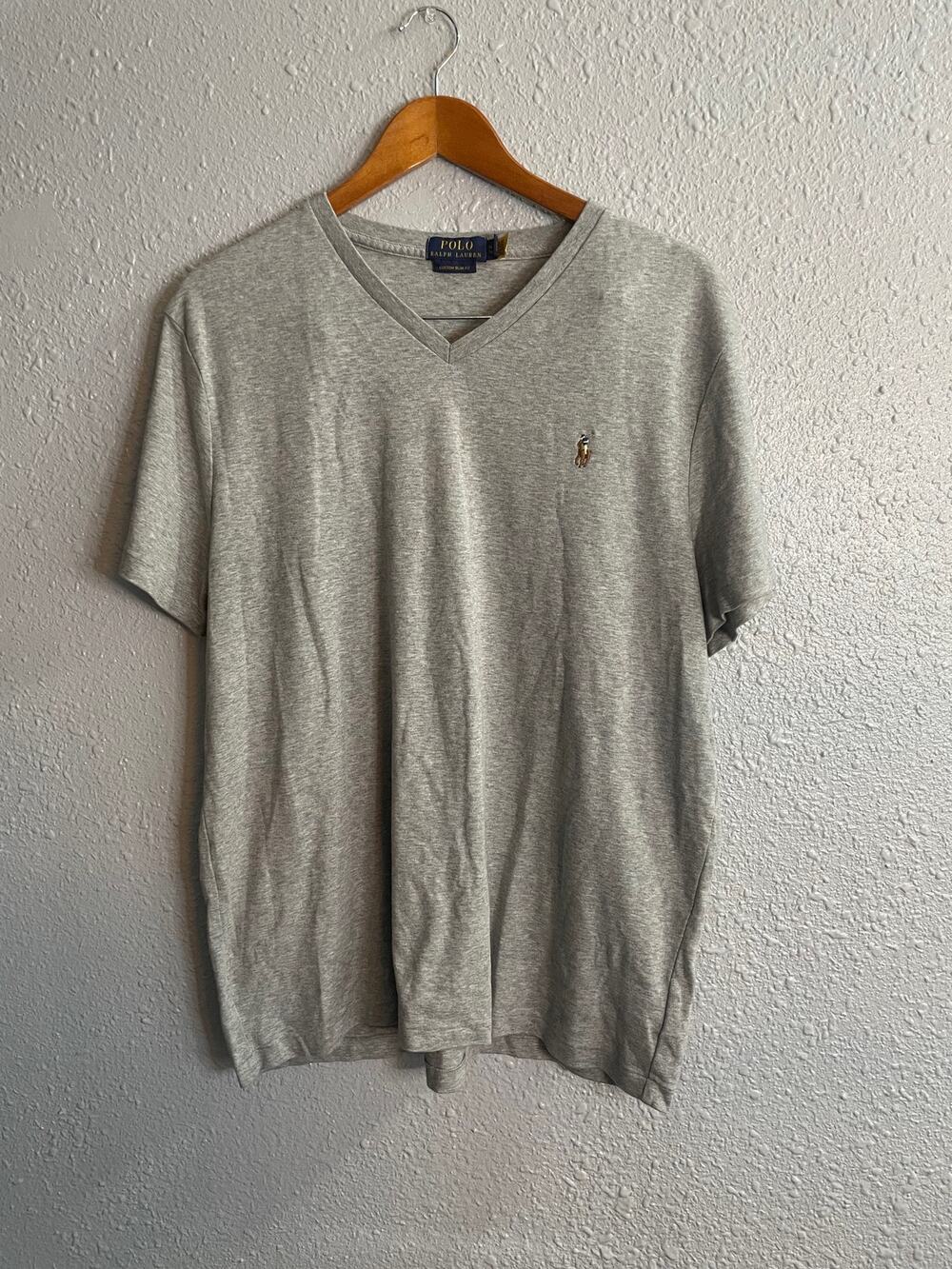 Polo Ralph Lauren Softtouch V Neck Tee with Colored Polo Rider Size XL